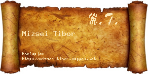Mizsei Tibor névjegykártya